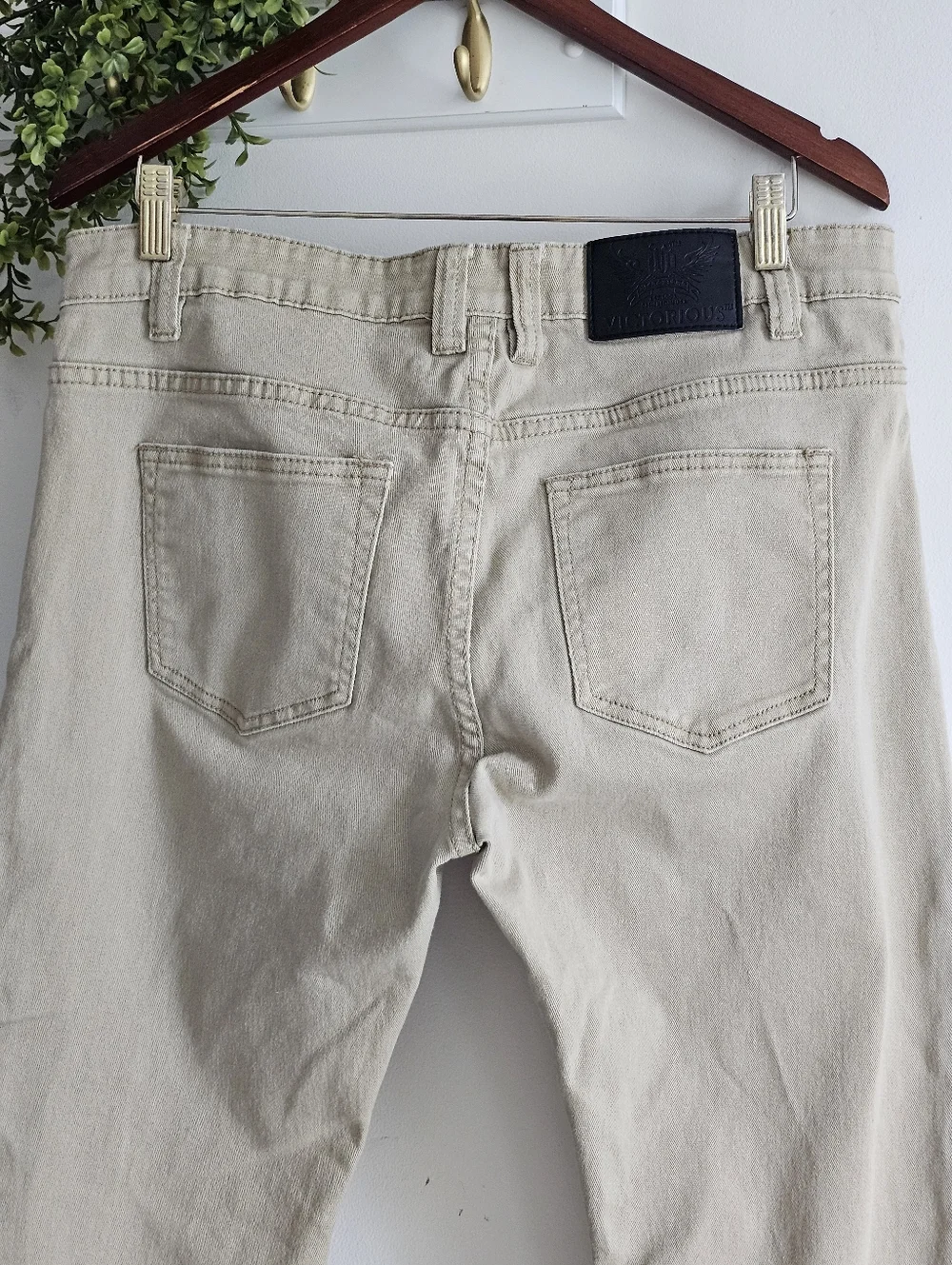 Victorious Premium Khaki Slim Straight Jeans Mens W36 L32 Stretch